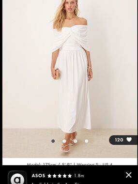 ASOS White Off-Shoulder Maxi Dress-Skirt